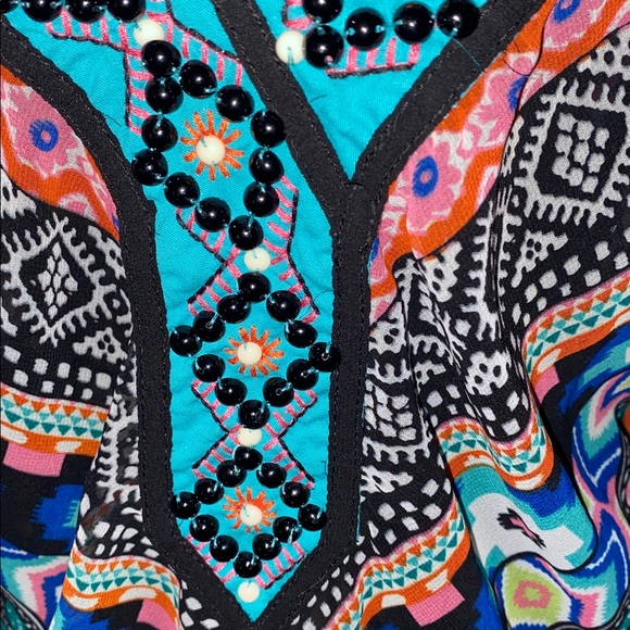 Double D Ranch Turquoise and Black Embellished Top - Picture 5 of 12